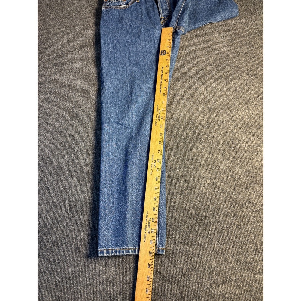 Levis‎ Jeans Womens 27x32 Blue Denim Red Tab Straight Leg Low Waist Button Fly - Picture 7 of 11